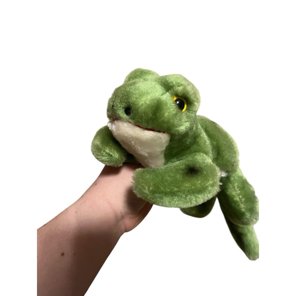 VTG R Dakin 1976 Green Spotted Frog Plush Stuffed Animal 10.5" Product Of Korea - Picture 7 of 7